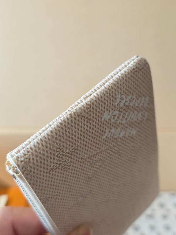 LV Key Pouch S White PVC Fabric with Leather 275145