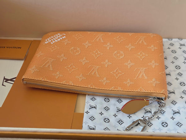 LV Pochette Accessoires Yellow  PVC Fabric with Leather 275164