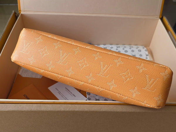 LV Pochette Voyaye Souple Clutch Bag Yellow Monogram Eclipse Canvas 275168