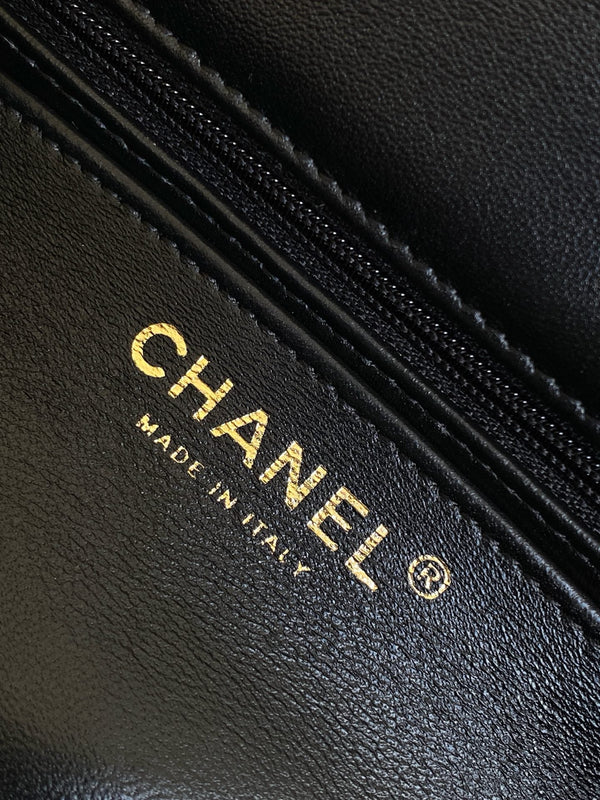 Chanel 25K Series Velvet Bow CF Handle Bag 20 Black 275900