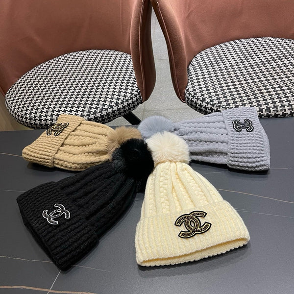 Chanel Knitted Beanie Brown in Fibrous 979984