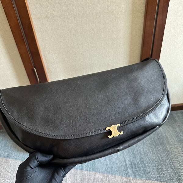 Celine Half Moon Black Bag In Lambskin 276271