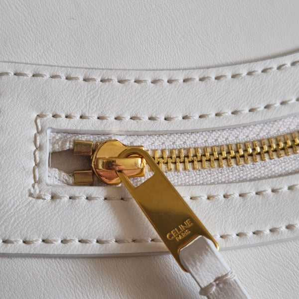 Celine 26 New Smiley Face White Bag in Cowhide 276203