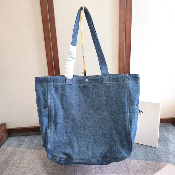 Celine Cabas Brand Logo Classic Blue Denim Tote Bag 276180
