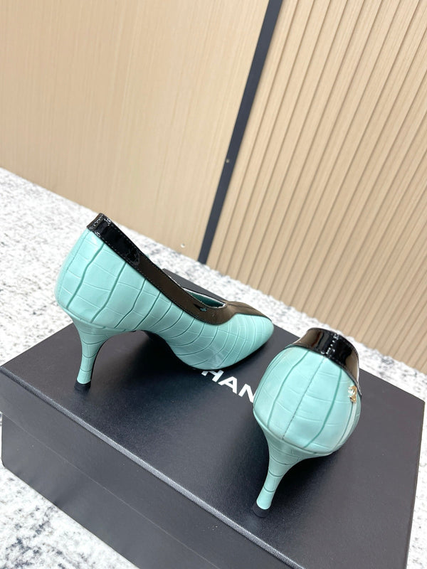 Chanel 26 Closed-Toe Slingback Mint Green in Cowhide 591408