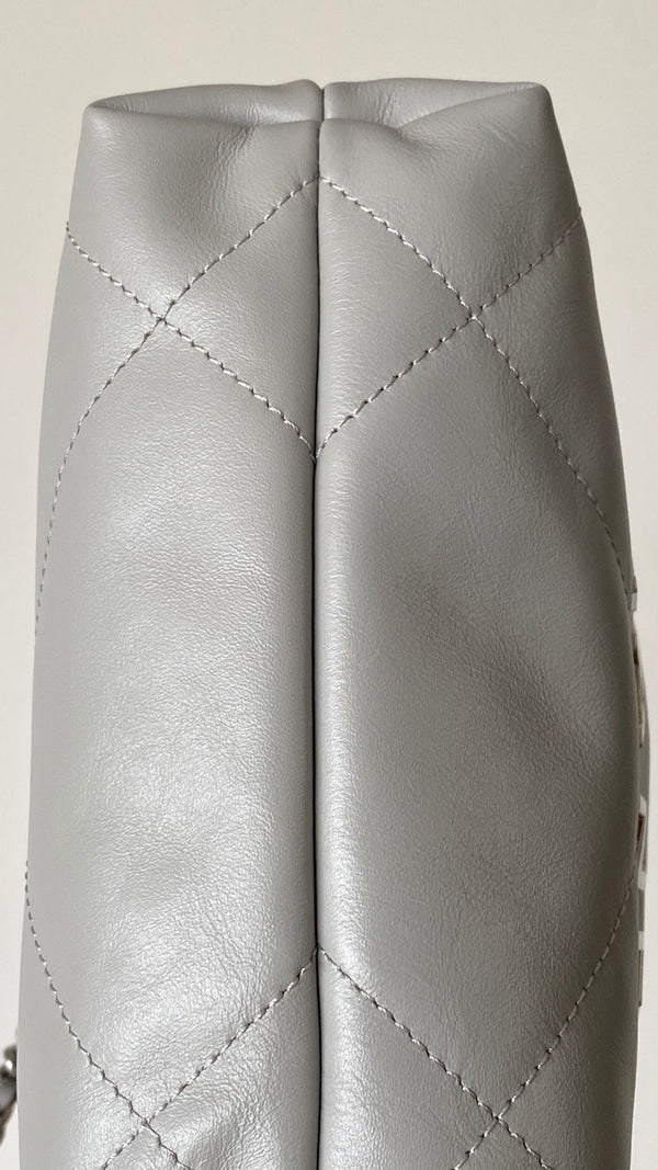 CC 23C Mini Hobo Bag 20cm Light Gray-Silver Lambskin SHW
