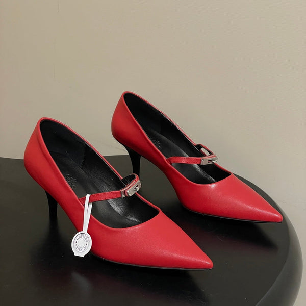 HM 26 Majeste 60 Pump Red in Calfskin 593827