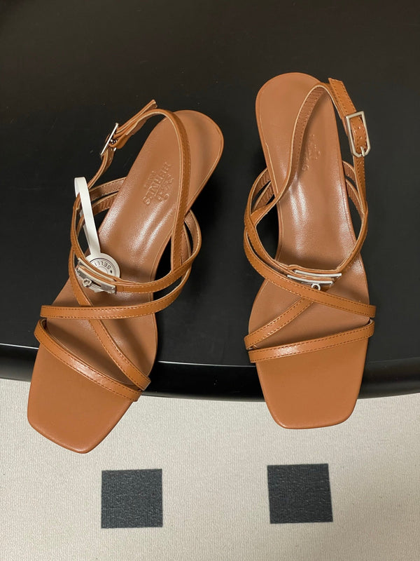 HM Muse Sandal 40 Brown in Calfskin 593821