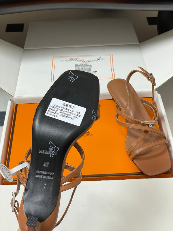 HM Muse Sandal 40 Brown in Calfskin 593821