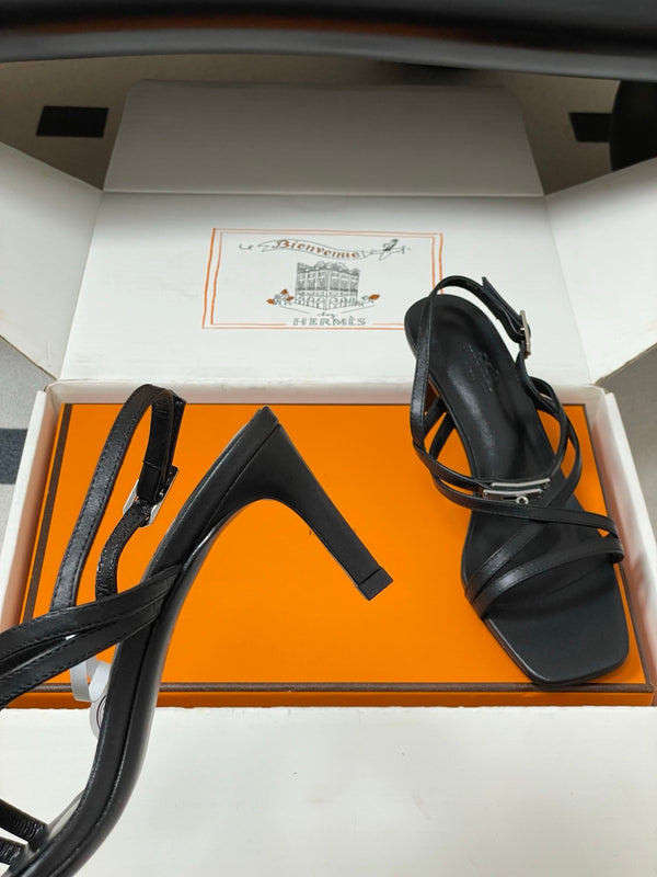 HM Muse Sandal 70 Black in Calfskin 593816