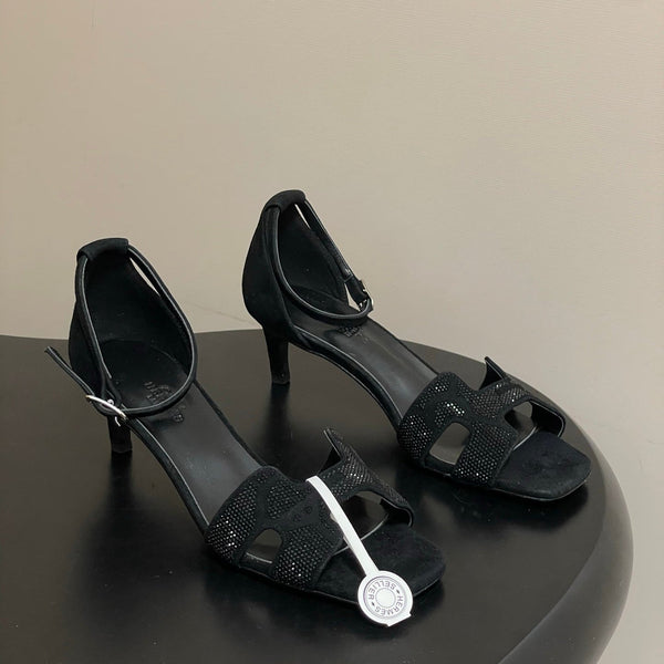 HM Joy Sandal 40 Black in Suede 593809