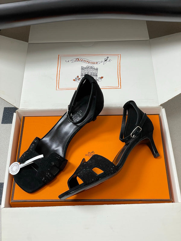 HM Joy Sandal 40 Black in Suede 593809