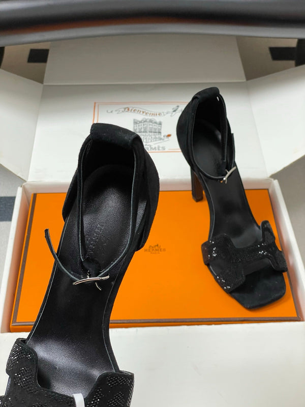 HM Joy Sandal 100 Black in Suede 593803