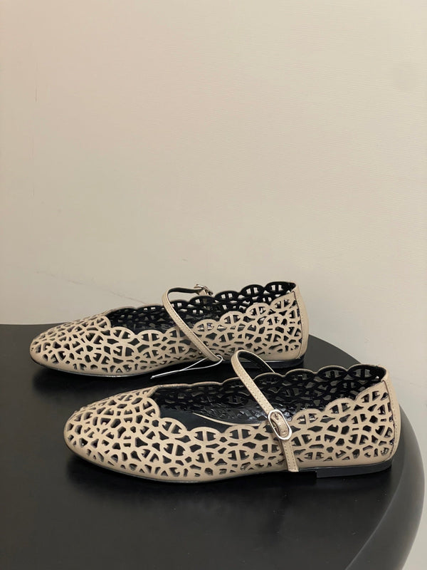 HM 26S Meli Ballet Flats Beige in Cowhide 593800