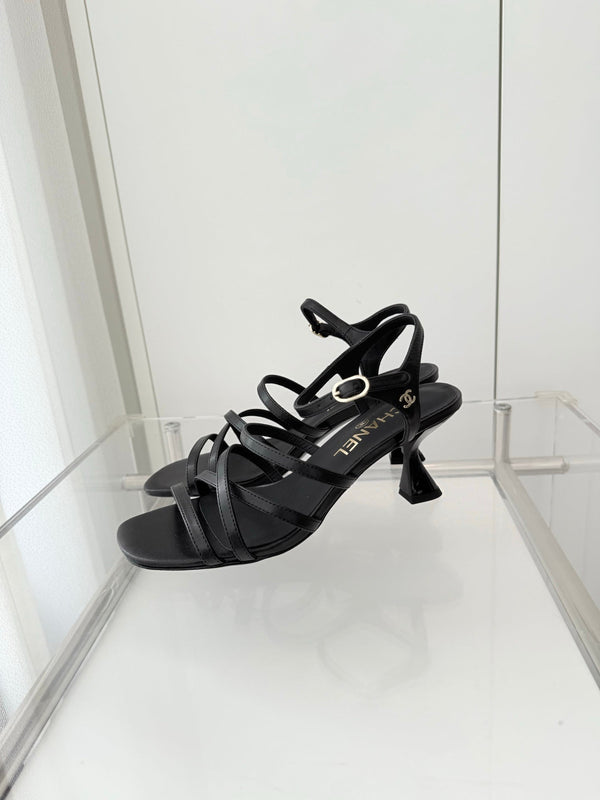 Chanel Cruise 26 Sandal 70mm Black Lambskin 597360