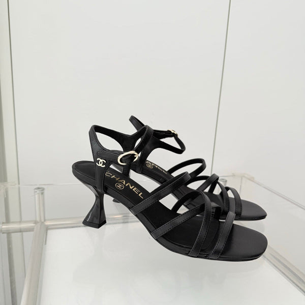 Chanel Cruise 26 Sandal 70mm Black Lambskin 597360