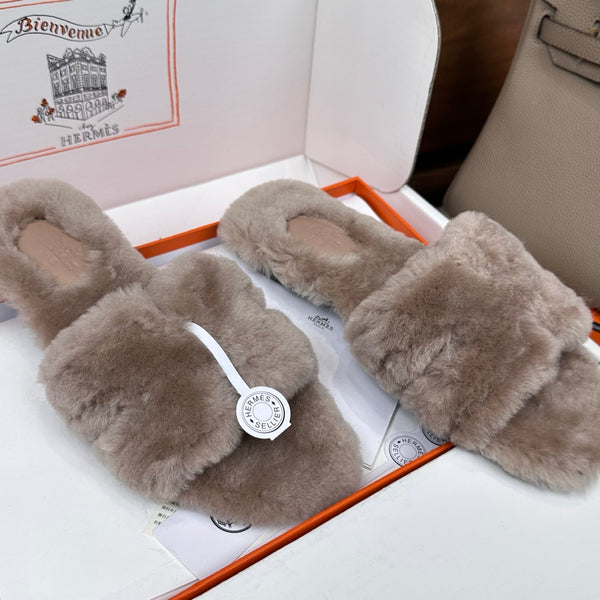 HM Oran Sandal Gray Wool Velvet 598196