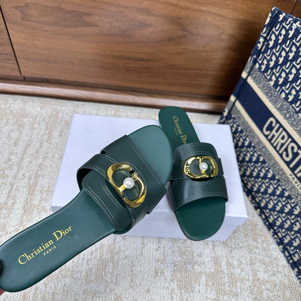 CD Montaigne Sandals Turquoise in Calfskin 598170