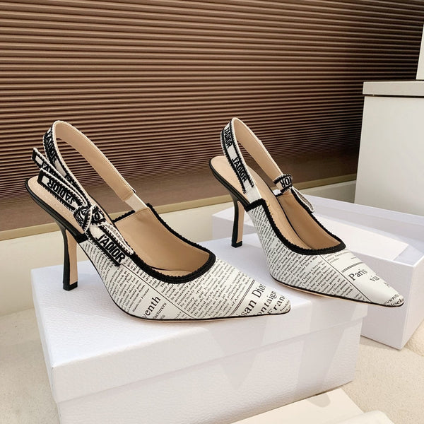 CD J'Adior Strappy Open Back Sandals 95 White in Sheepskin 598122