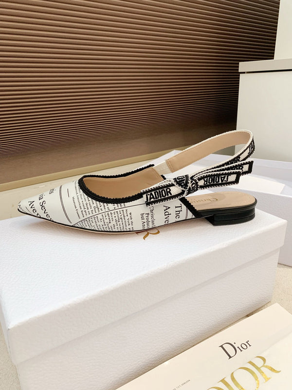 CD J'Adior Strappy Open Back Sandals White in Sheepskin 598120
