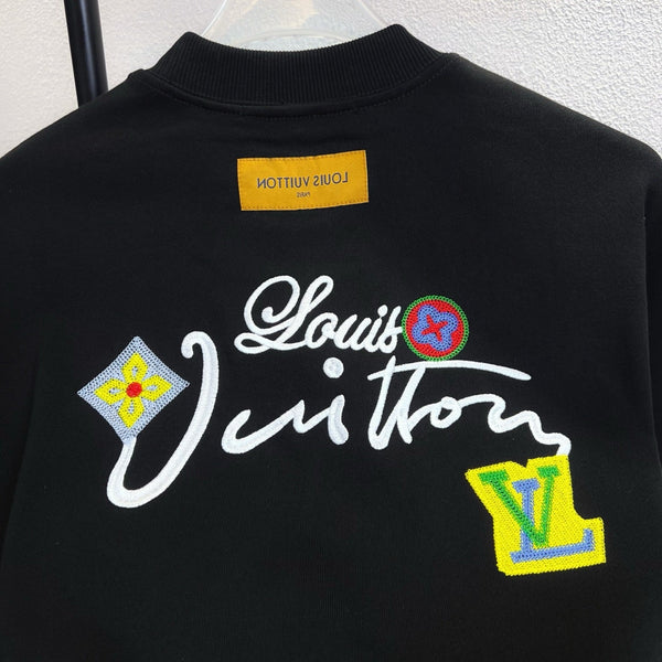 LV Crew Neck Sweatshirt with Signature Floral Embroidery 493381