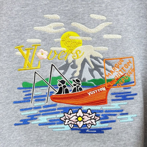 LV Fishing Embroidery Crew Neck Sweatshirt 493367