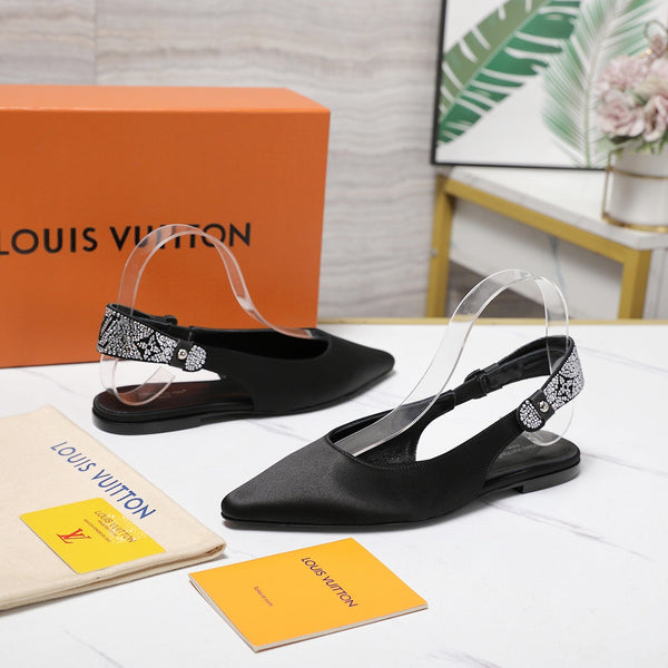 LV 26ss Legacy Slingback Flats Black in Cowhide 600639