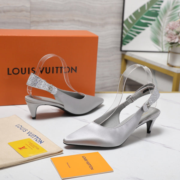 LV 26ss Legacy Slingback Pumps 55 Silver in Cowhide 600640