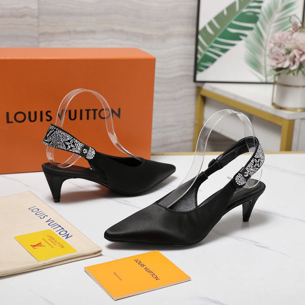 LV 26ss Legacy Slingback Pumps 55 Black in Cowhide 600643