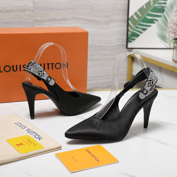 LV 26ss Legacy Slingback Pumps 95 Black in Cowhide 600647
