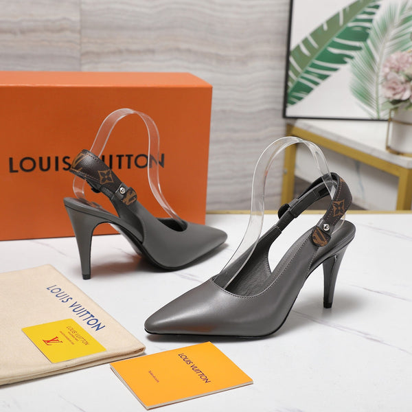 LV 26ss Legacy Slingback Pumps 95 Monogram Gray in Cowhide 600646