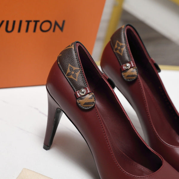 LV 26ss Legacy Pumps 95 Monogram Burgundy in Cowhide 600652
