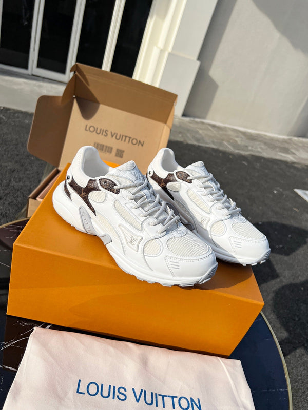 LV 26 Olympia Sneaker White in Fabric Mesh 600743