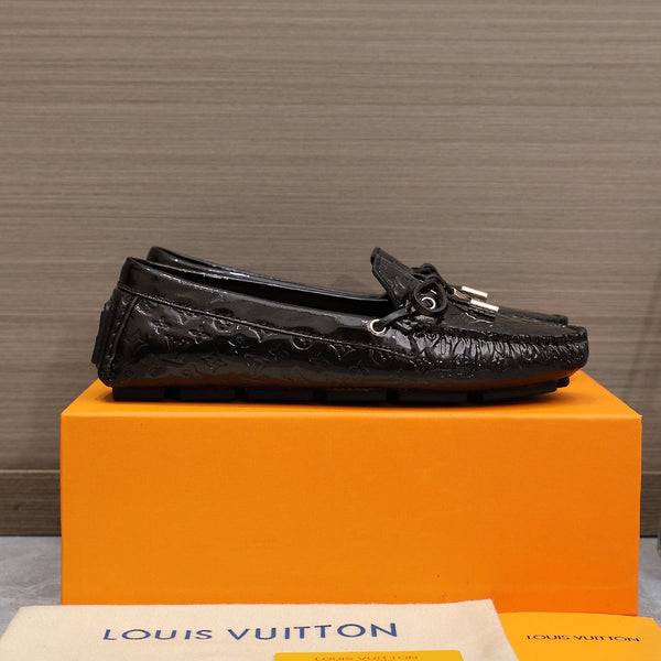 LV Gloria Loafer Black Cowhide Patent 600754