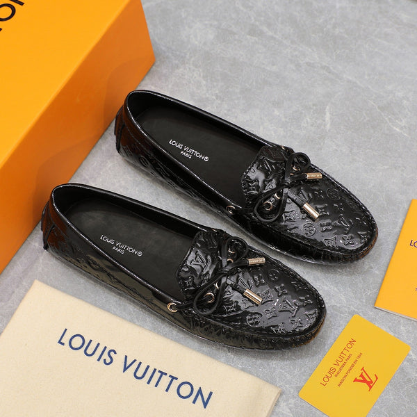 LV Gloria Loafer Black Cowhide Patent 600754
