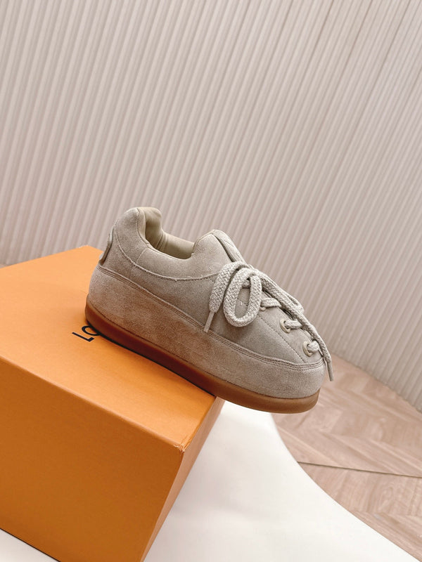 LV x Nigo Collaboration Lace-up Yeti Sneakers Gray in Suede 600800