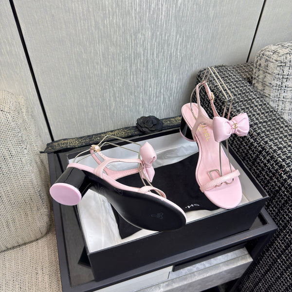 Chanel 26 Bow Heels Pink in Lambskin 602502