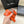 CC Women's Belt 3.0CM Orange Black Cowhide Red Buckle 616965