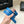 CC Women's Belt 3.0CM Blue Black Cowhide Red Buckle 616963