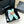 CC Women's Belt 3.0CM Mint Green Black Cowhide Red Buckle 616962