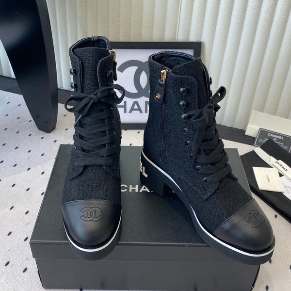 CC 26 Combat Boot Black Denim 611711