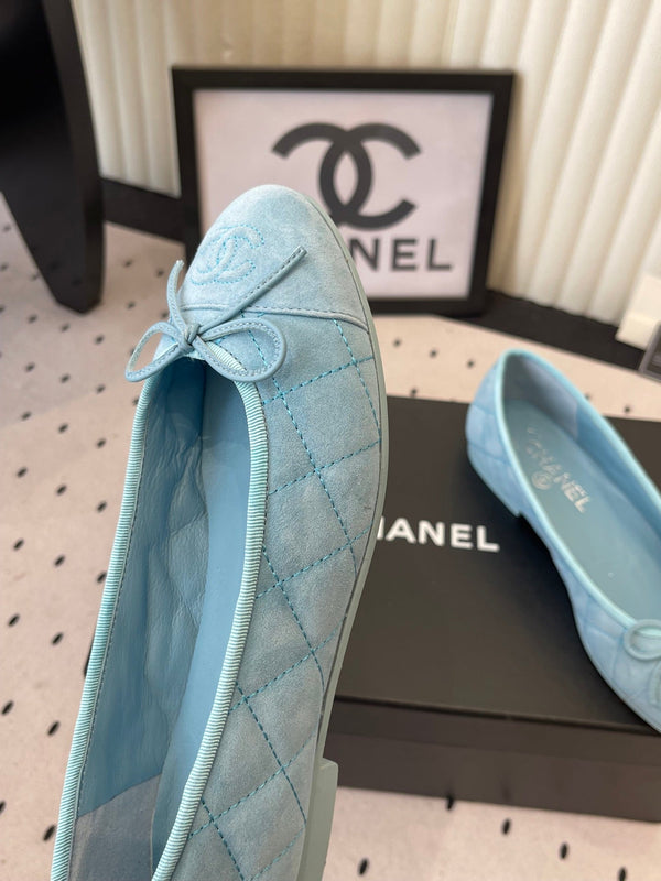 CC Ballet Flats Blue in Suede 611698