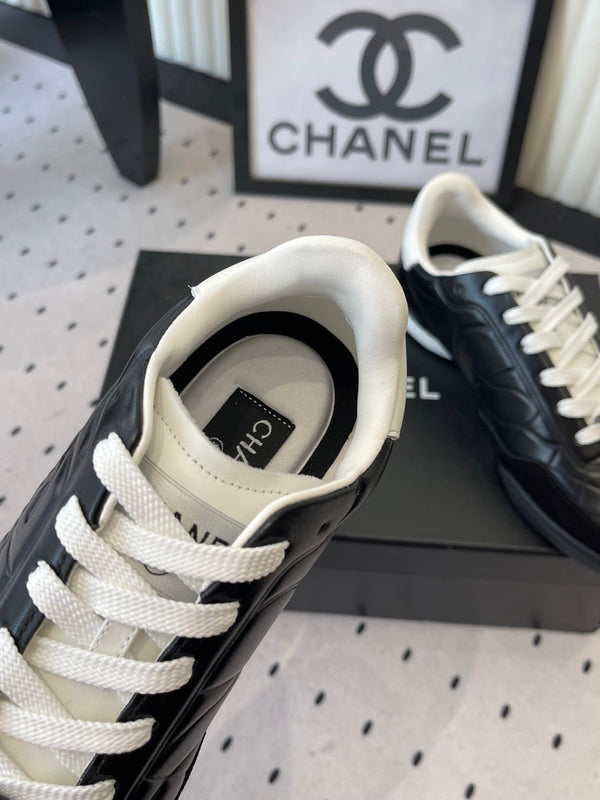 Chanel Coco Baseball Shoes Black in Cowhide 611670