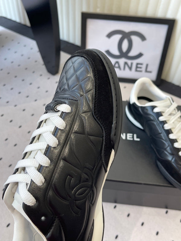 Chanel Coco Baseball Shoes Black in Cowhide 611670