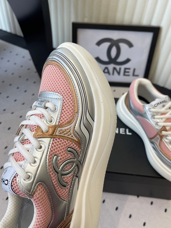 CC Sneaker Pink Silver Metallic in Cowhide 611668