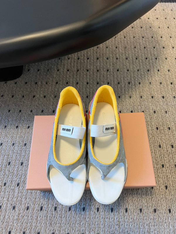 Miu Miu 26 Mary Jane Casual Flip-Flops Multicolor in Mesh fabric 614743