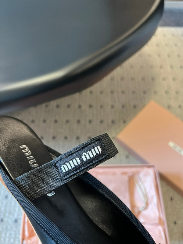 Miu Miu 26 Ballet Flats Black in Silk 614471
