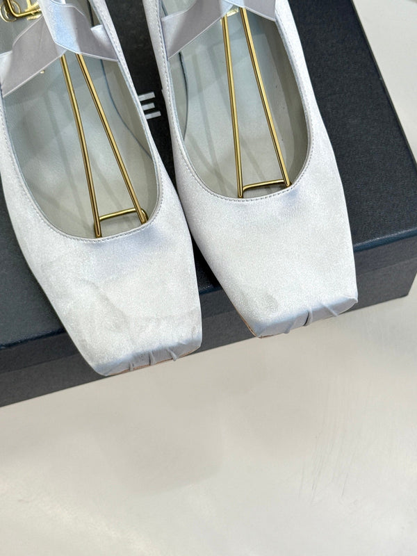 Chanel 26C Ballet High Heels Light Gray in Silk 616005