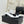 Chanel 26C Chain Bow Chunky Heel Sandals White Black in Cowhide 615990