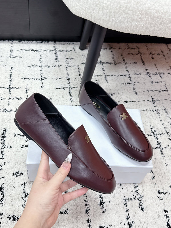 Celine 26 Aura Triomphe Loafer Burgundy in Lambskin 631124